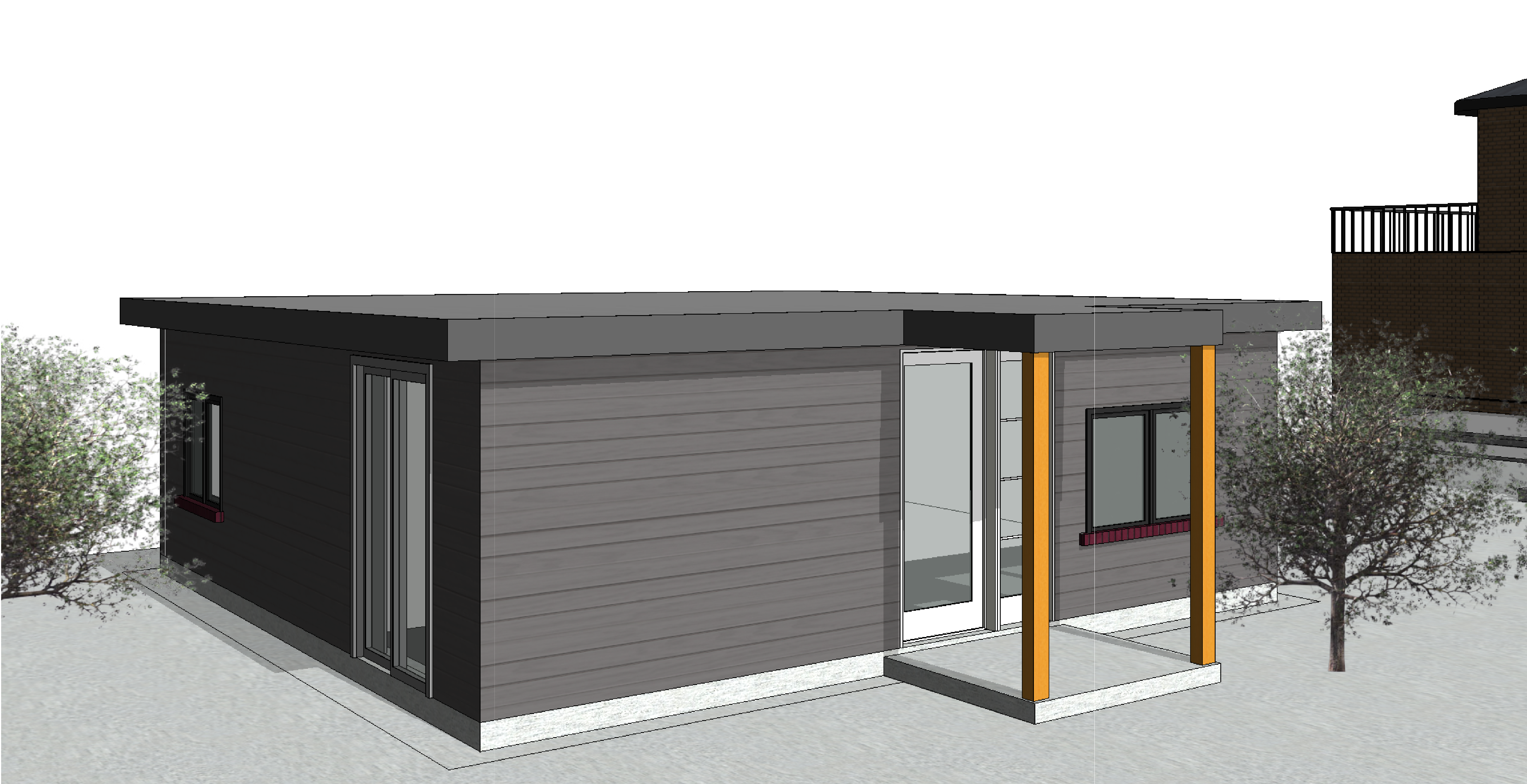 Rendering showing tiny home plans